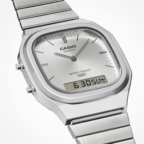 Đồng hồ Casio 35.8 mm Unisex AQ-240E-7ADF Màu Bạc