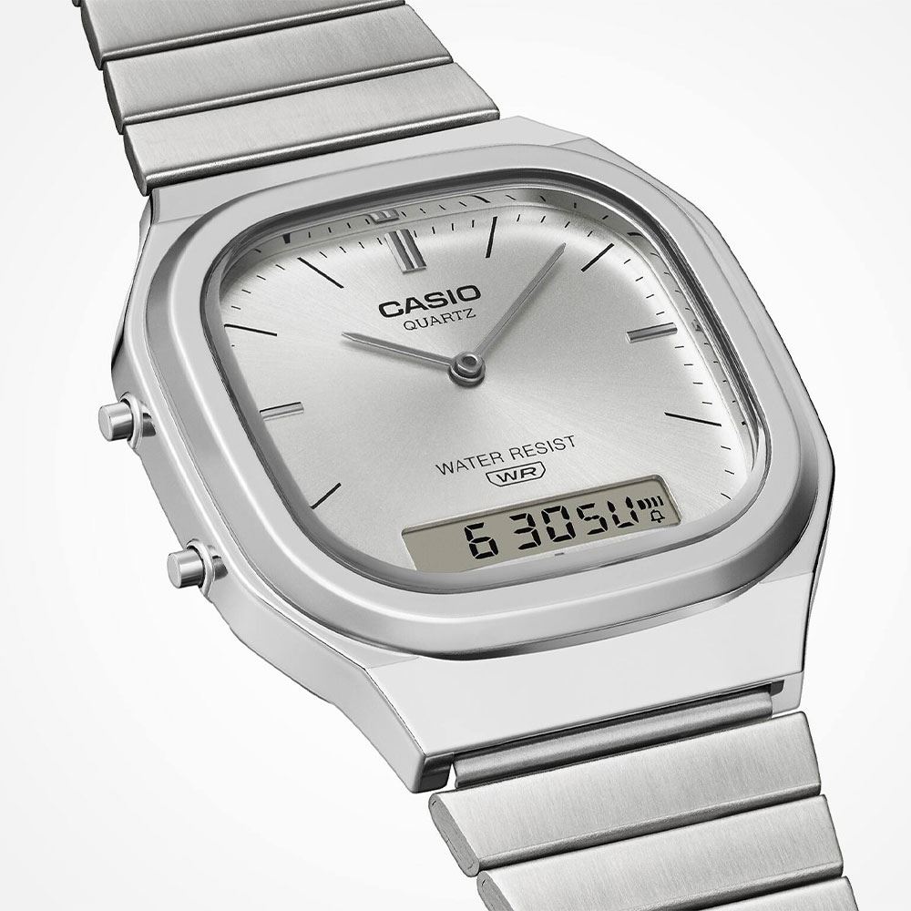 Đồng hồ Casio Vintage 35.8 mm Unisex AQ-240E-7ADF Màu Bạc