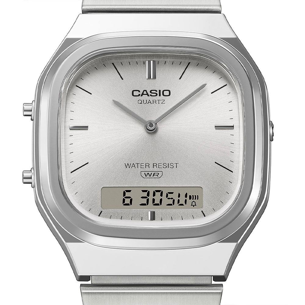 Đồng hồ Casio Vintage 35.8 mm Unisex AQ-240E-7ADF Màu Bạc
