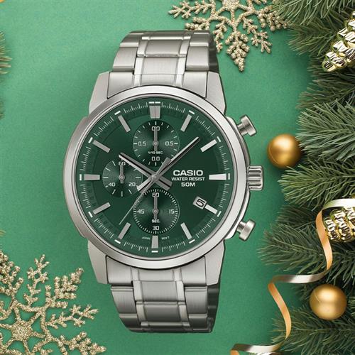 Đồng hồ Casio 42 mm Nam MTP-E510D-3AVDF Màu Bạc