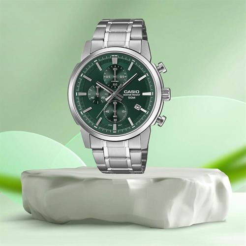 Đồng hồ Casio 42 mm Nam MTP-E510D-3AVDF Màu Bạc