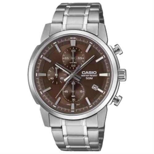 Đồng hồ Casio 42 mm Nam MTP-E510D-5AVDF Màu Bạc