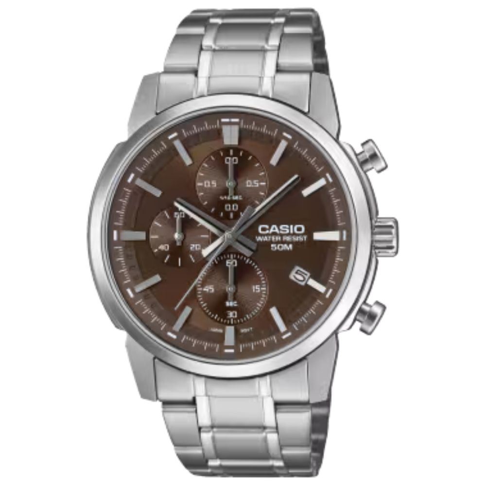 Đồng hồ Casio Timeless 42 mm Nam MTP-E510D-5AVDF Màu Bạc