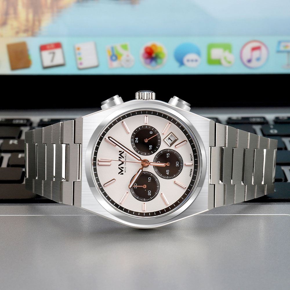 Đồng hồ MVW 41 mm Nam MS107-02 Màu Bạc