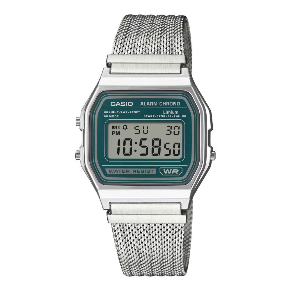 Đồng hồ Casio Vintage 33.2 mm Unisex A158WEM-3DF Màu Bạc