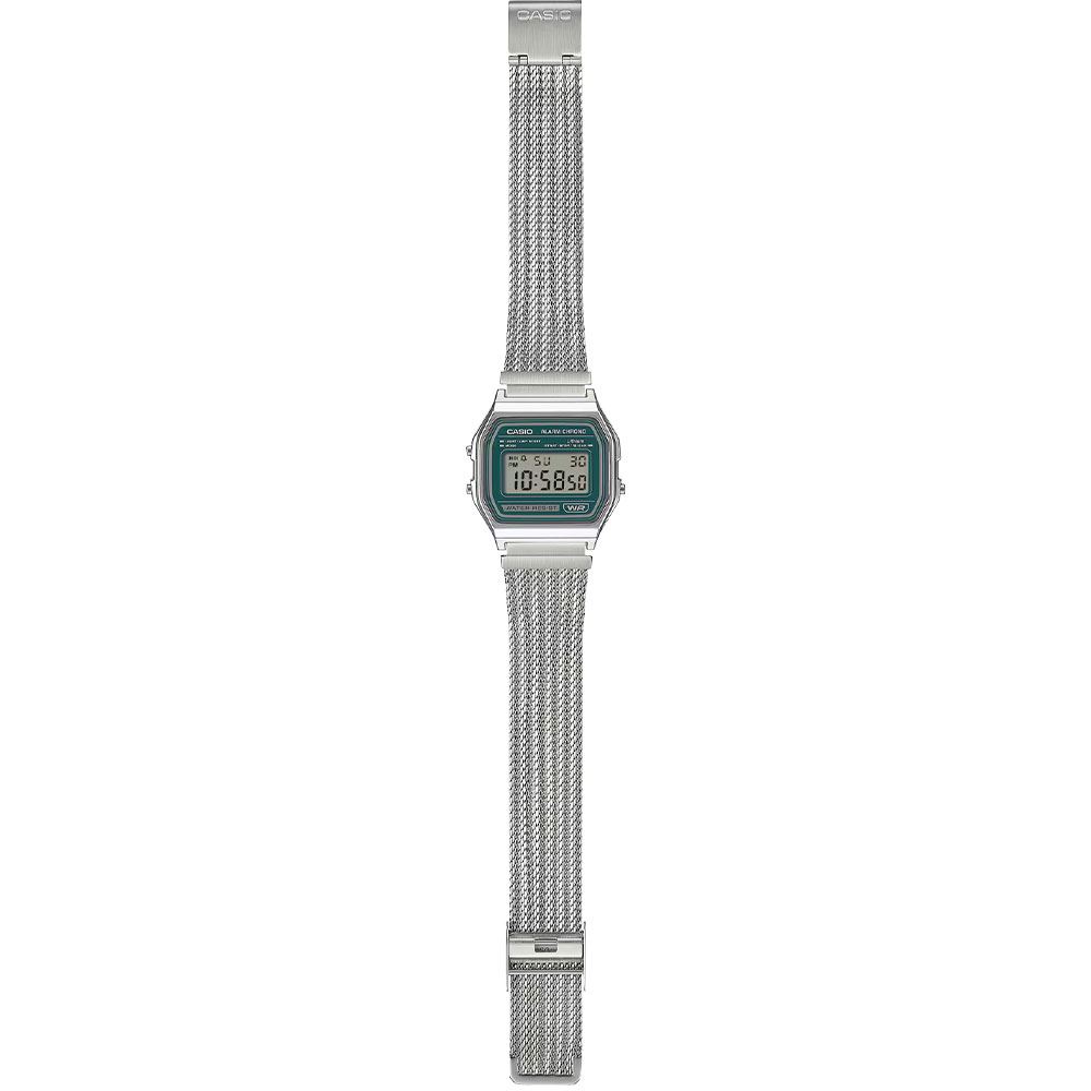Đồng hồ Casio Vintage 33.2 mm Unisex A158WEM-3DF Màu Bạc