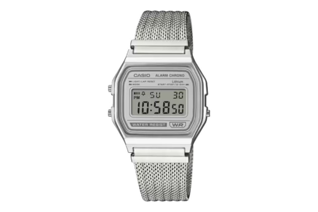 Đồng hồ Casio Vintage 33.2 mm Unisex A158WEM-7DF Màu Bạc