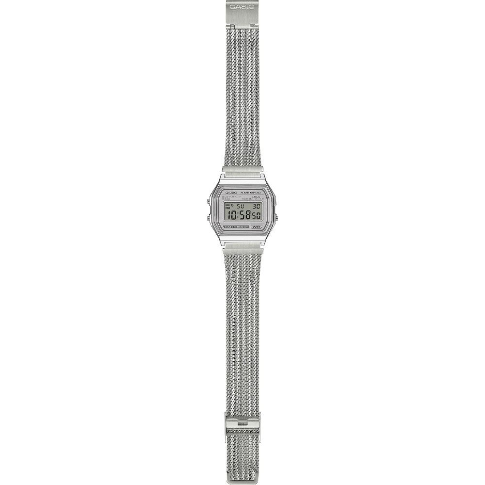 Đồng hồ Casio Vintage 33.2 mm Unisex A158WEM-7DF Màu Bạc