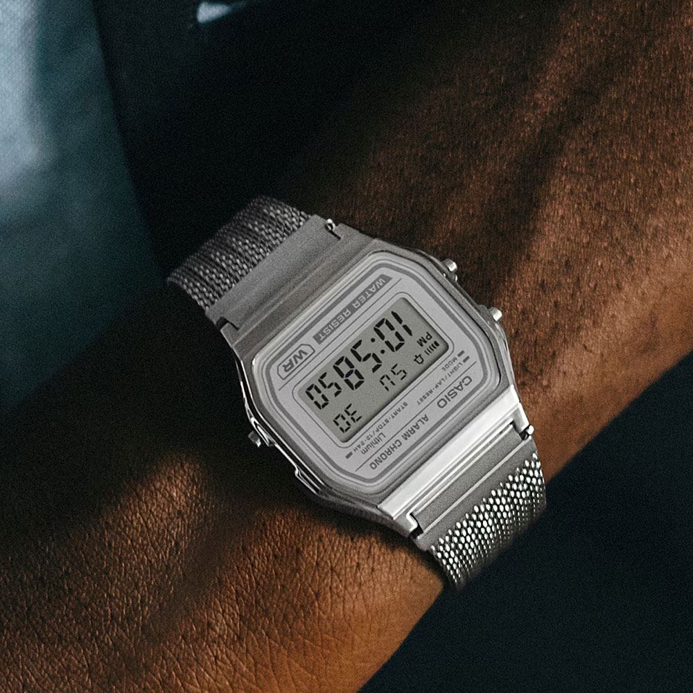 Đồng hồ Casio Vintage 33.2 mm Unisex A158WEM-7DF Màu Bạc