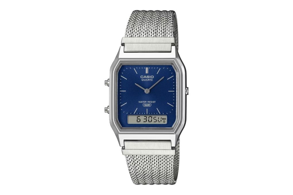 Đồng hồ Casio Vintage 29.8 mm Unisex AQ-230EM-2ADF Màu Bạc
