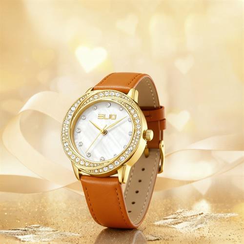Đồng hồ Elio 34 mm Nữ EL182-02 Màu Nâu