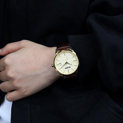 Đồng hồ MVW Lucky Gold 40 mm Nam LT30725-07 Màu Nâu