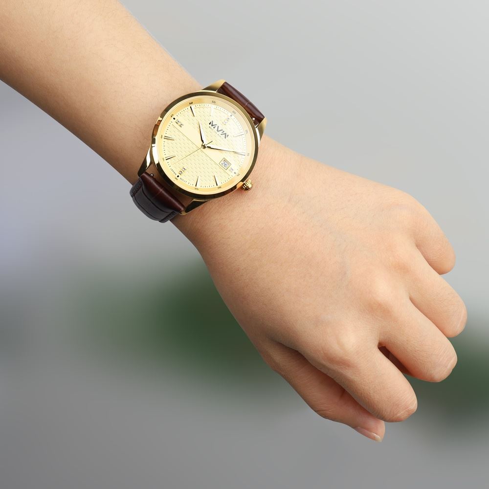 Đồng hồ MVW Lucky Gold 40 mm Nam LT30725-07 Màu Nâu
