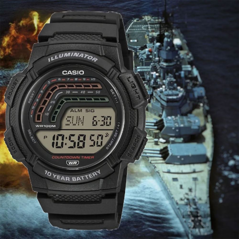 Đồng hồ Casio Timeless 45 mm Nam WS-1800-1AVDF Màu Đen