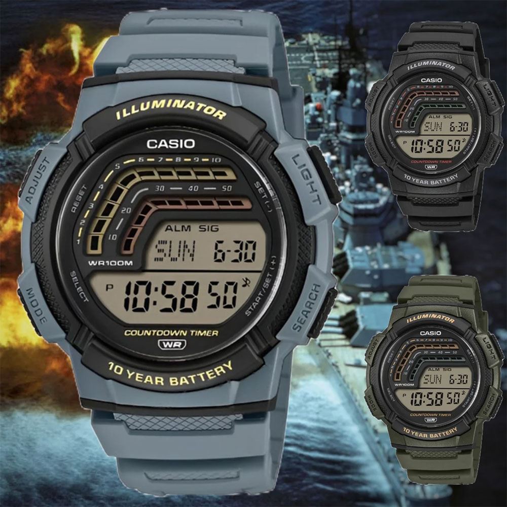 Đồng hồ Casio Timeless 45 mm Nam WS-1800-1AVDF Màu Đen