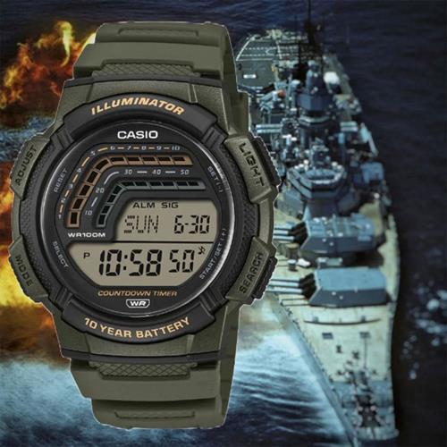 Đồng hồ Casio 45 mm Nam WS-1800-3AVDF Màu Xanh