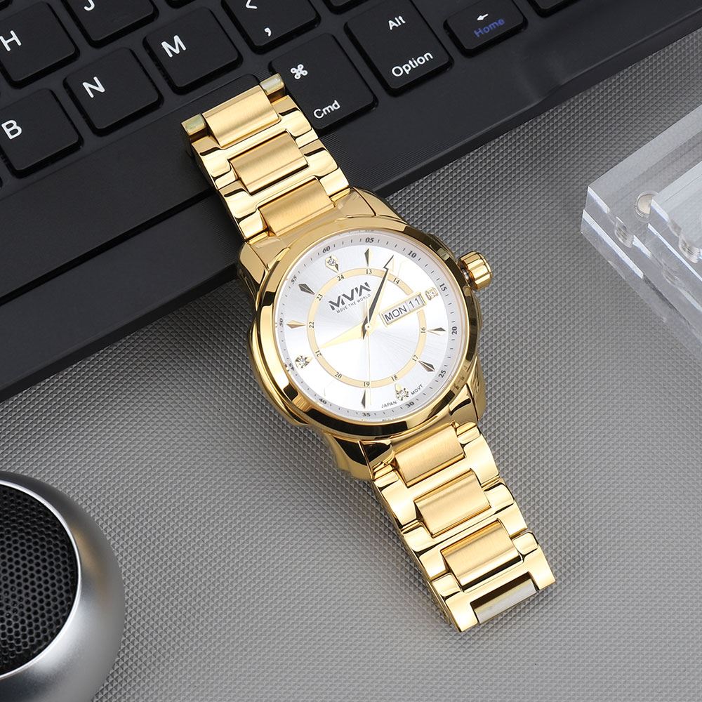 Đồng hồ MVW 43 mm Nam SS30725-10 Màu Vàng