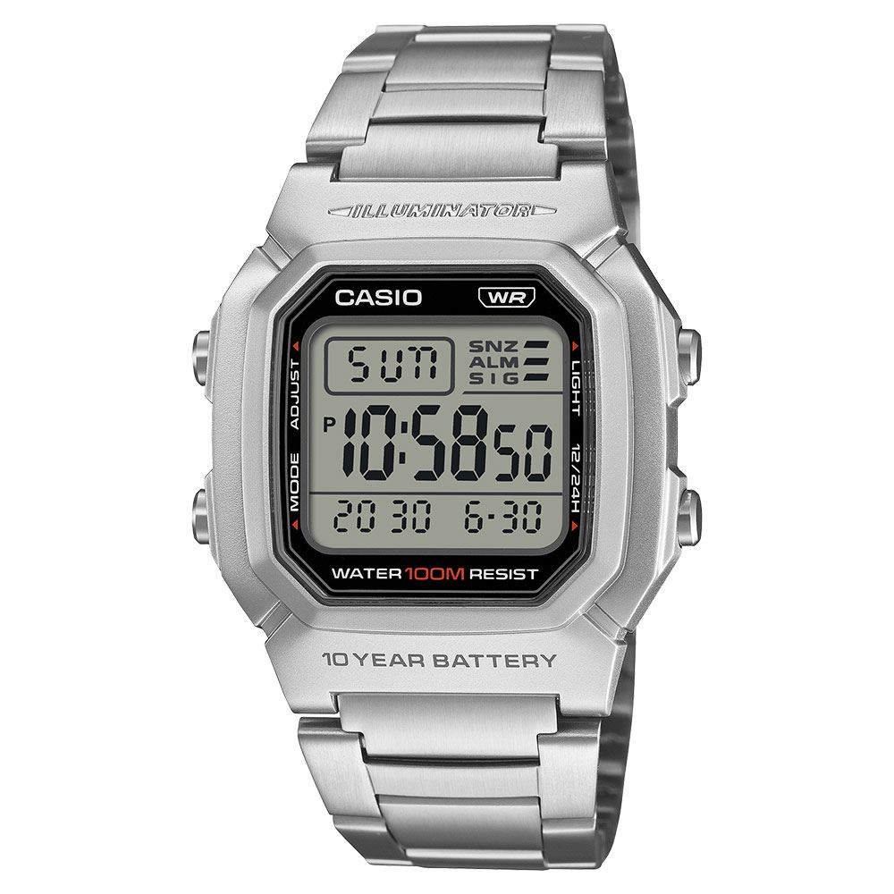 Đồng hồ Casio Timeless 36.8 mm Nam W-800HD-1AVDF Màu Bạc