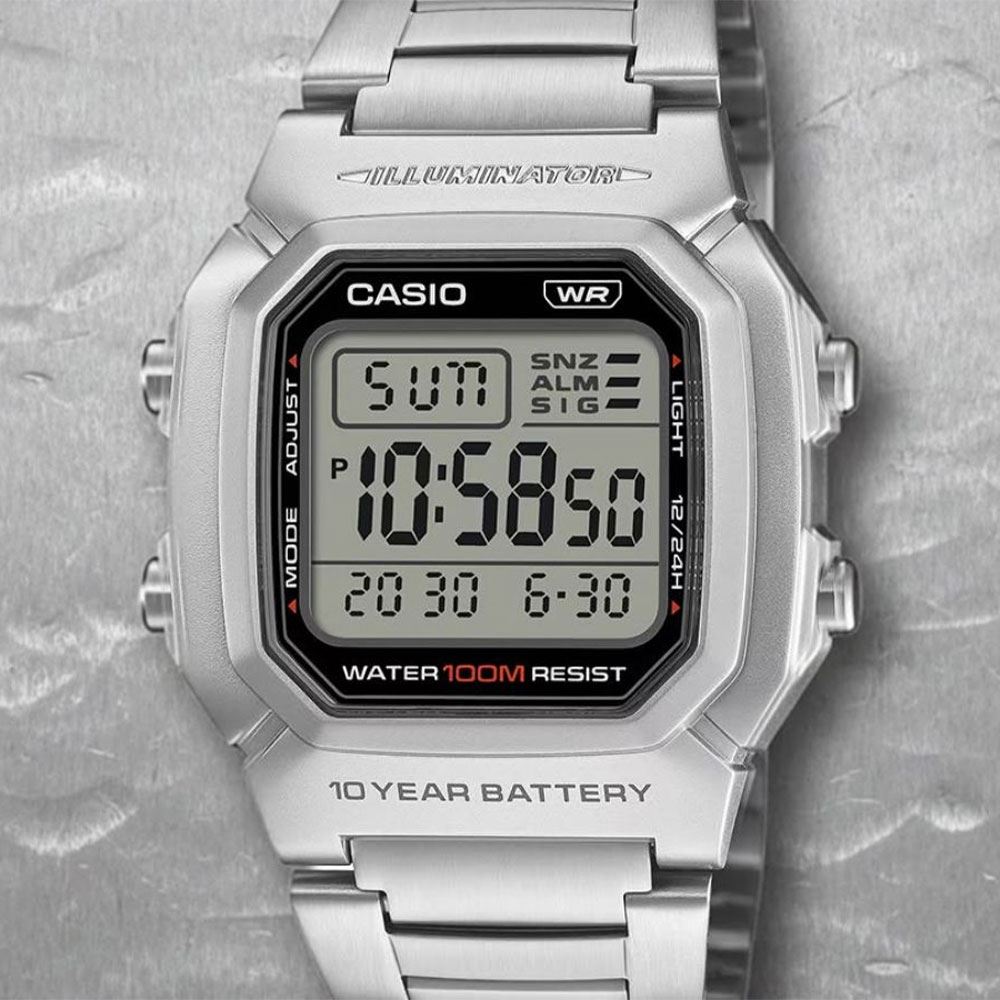 Đồng hồ Casio Timeless 36.8 mm Nam W-800HD-1AVDF Màu Bạc