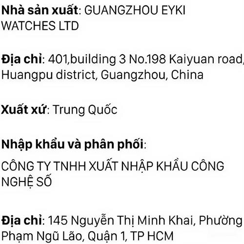 Đồng hồ Elio 23 mm Nữ ES245-01 Màu Vàng