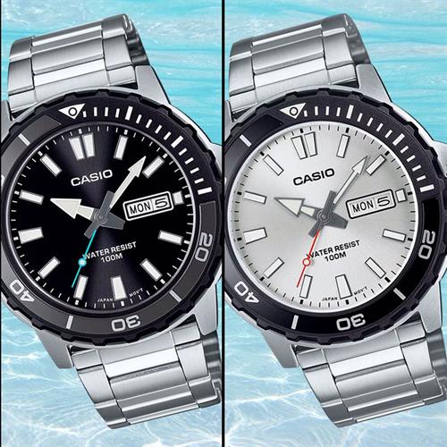 Đồng hồ Casio 45.6 mm Nam MTD-125D-1A3VDF Màu Bạc