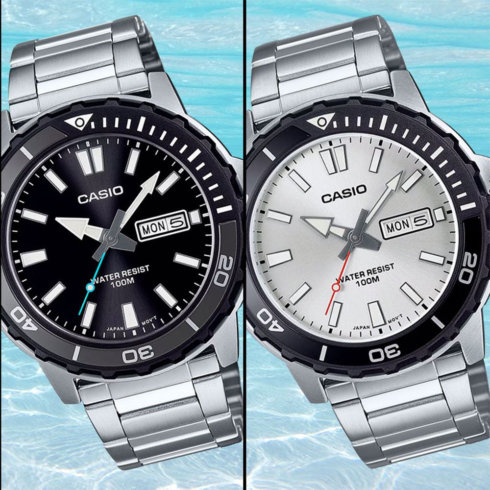 Đồng hồ Casio Timeless 45.6 mm Nam MTD-125D-1A3VDF Màu Bạc