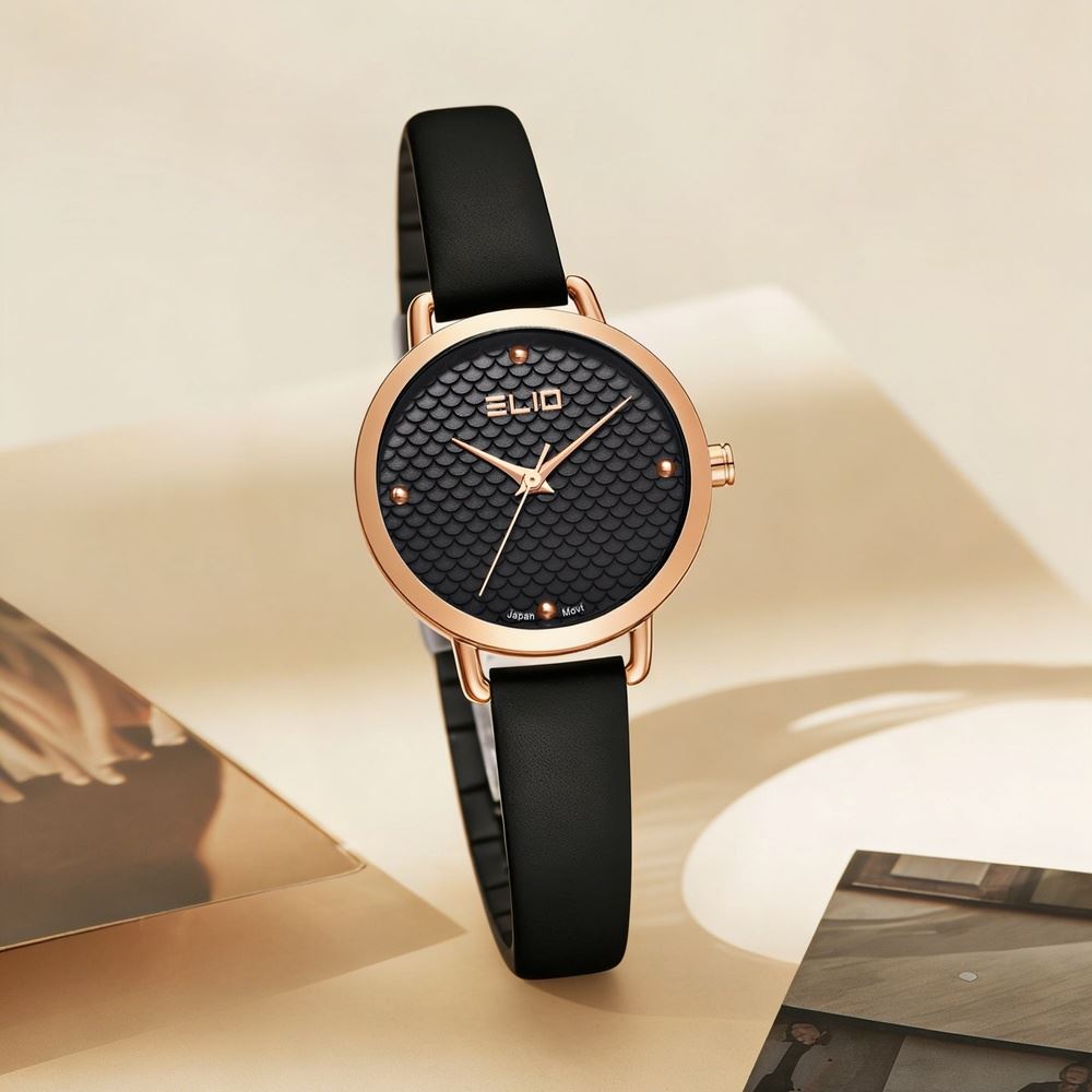 Đồng hồ Elio 28 mm Nữ EL191-02 Màu Đen