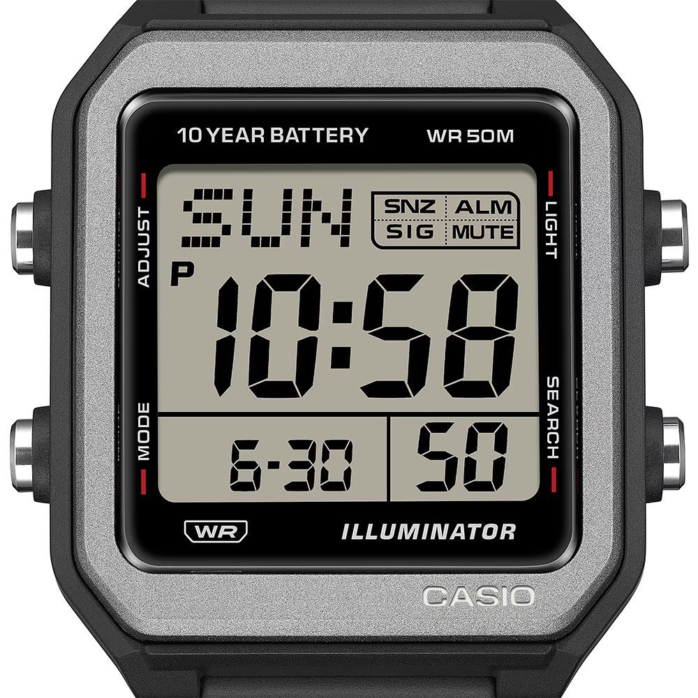 Đồng hồ Casio 38.4 mm Unisex W-221H-1AVDF Màu Đen