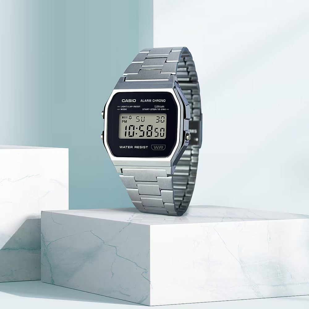 Đồng hồ Casio Vintage 33.2 mm Unisex A158WEA-1DF Màu Bạc