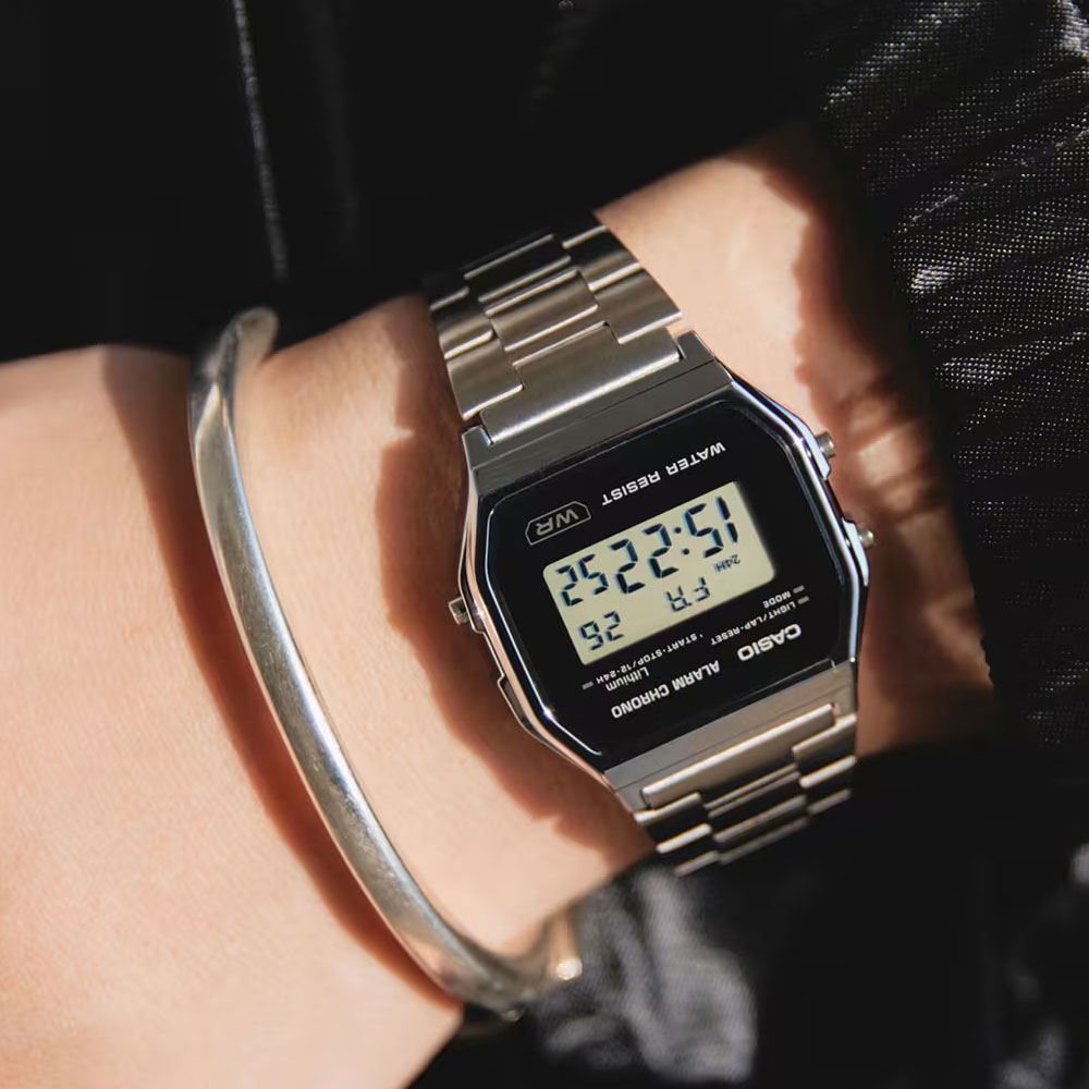 Đồng hồ Casio Vintage 33.2 mm Unisex A158WEA-1DF Màu Bạc
