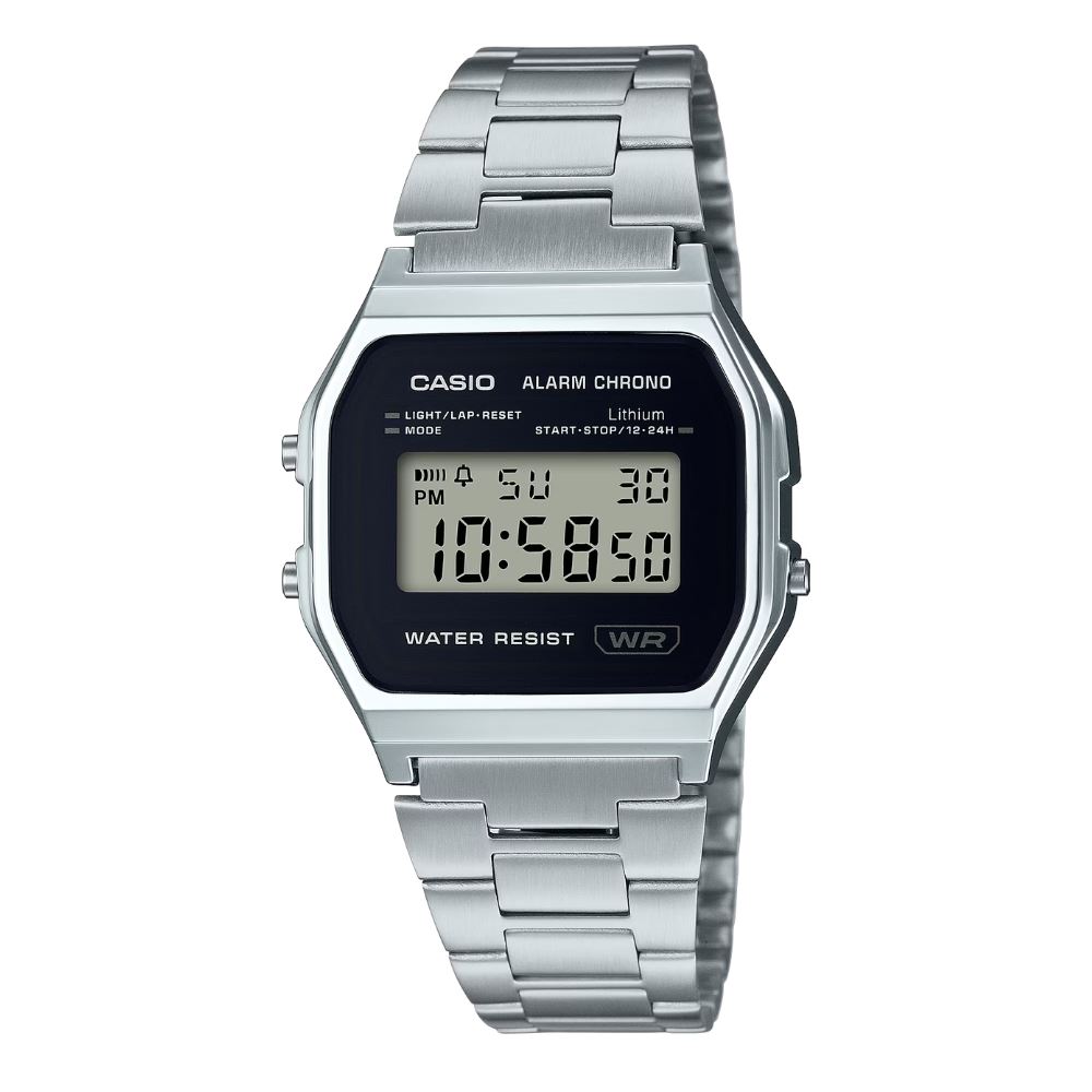 Đồng hồ Casio Vintage 33.2 mm Unisex A158WEA-1DF Màu Bạc