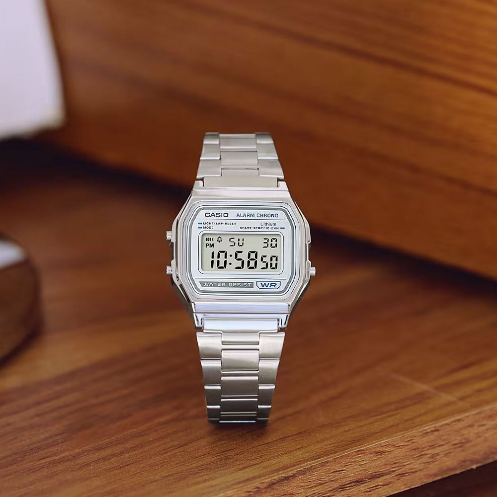 Đồng hồ Casio Vintage 33.2 mm Unisex A158WEA-7DF Màu Bạc