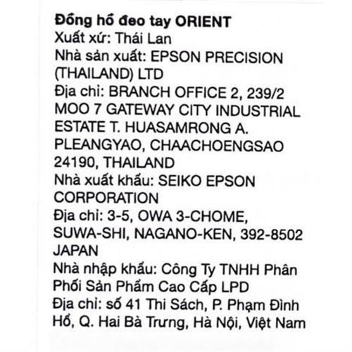 Đồng hồ Orient 41.5 mm Nam RA-AK0315L30B Màu Bạc