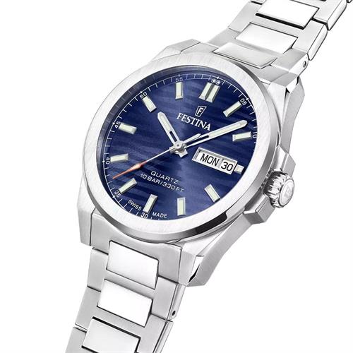 Đồng hồ Festina Classic Steel 40 mm Nam F20073/2 Màu Bạc