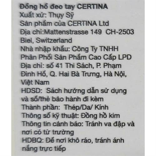 Đồng hồ CERTINA DS-1 41 mm Nam C029.426.11.041.00 Màu Bạc
