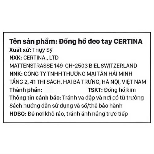 Đồng hồ CERTINA DS-1 40 mm Nam C029.907.11.041.00 Màu Bạc