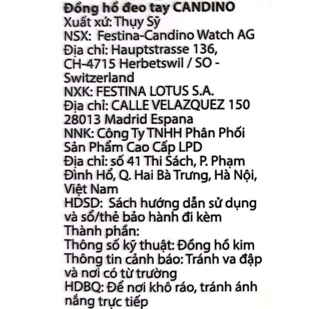 Đồng hồ CANDINO Lady Elegance 33 mm Nữ C4738/1 - 9