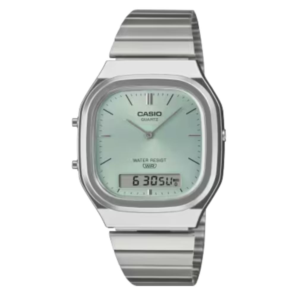 Đồng hồ Casio Vintage 35.8 mm Unisex AQ-240E-2ADF Màu Bạc