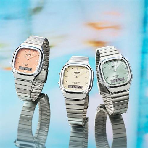 Đồng hồ Casio 35.8 mm Unisex AQ-240E-2ADF Màu Bạc