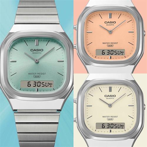 Đồng hồ Casio 35.8 mm Unisex AQ-240E-2ADF Màu Bạc
