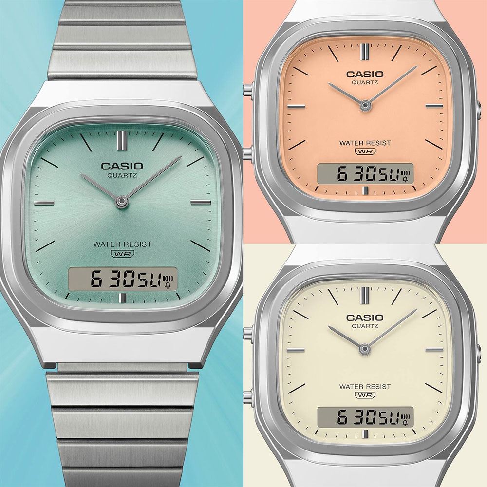 Đồng hồ Casio Vintage 35.8 mm Unisex AQ-240E-2ADF Màu Bạc
