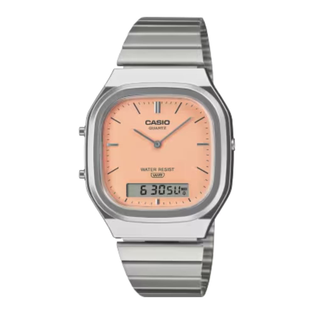 Đồng hồ Casio Vintage 35.8 mm Unisex AQ-240E-4ADF Màu Bạc