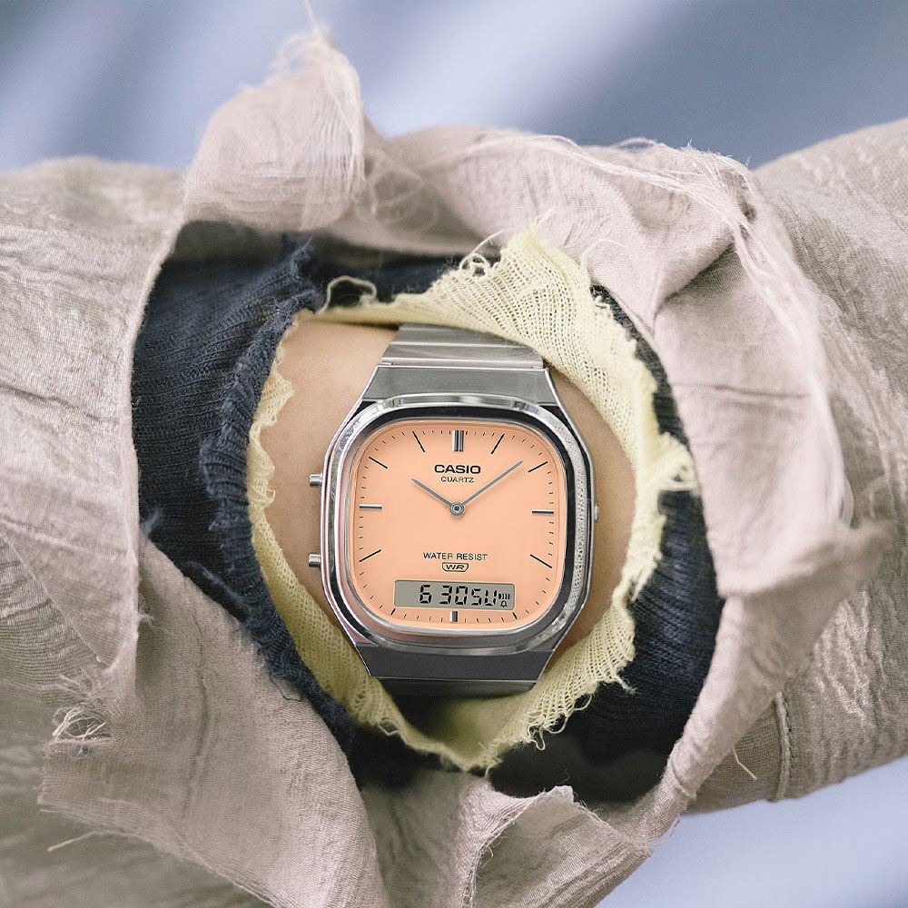 Đồng hồ Casio Vintage 35.8 mm Unisex AQ-240E-4ADF Màu Bạc