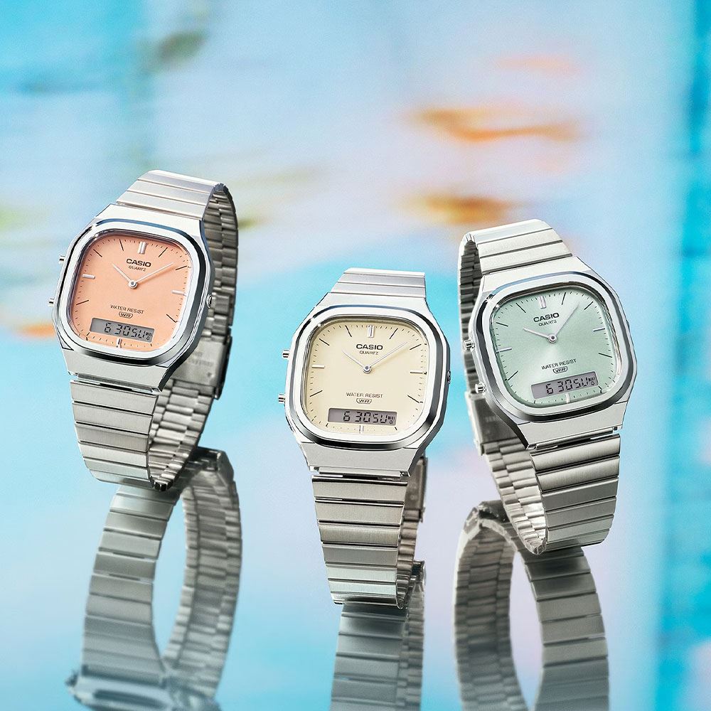 Đồng hồ Casio Vintage 35.8 mm Unisex AQ-240E-4ADF Màu Bạc
