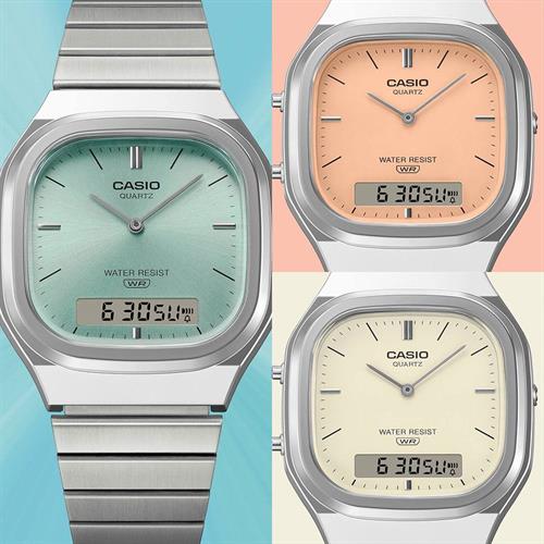 Đồng hồ Casio 35.8 mm Unisex AQ-240E-4ADF Màu Bạc