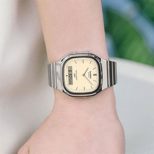 Đồng hồ Casio 35.8 mm Unisex AQ-240E-7A2DF Màu Bạc