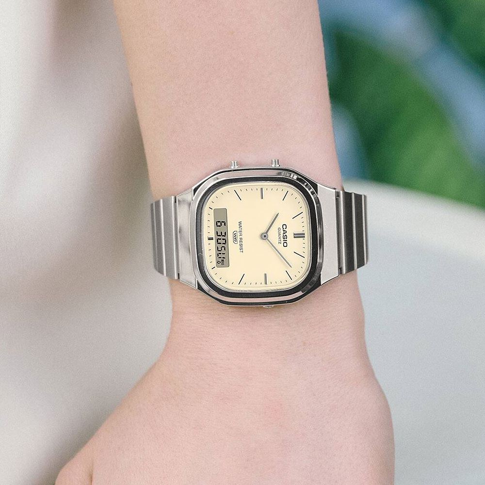 Đồng hồ Casio Vintage 35.8 mm Unisex AQ-240E-7A2DF Màu Bạc