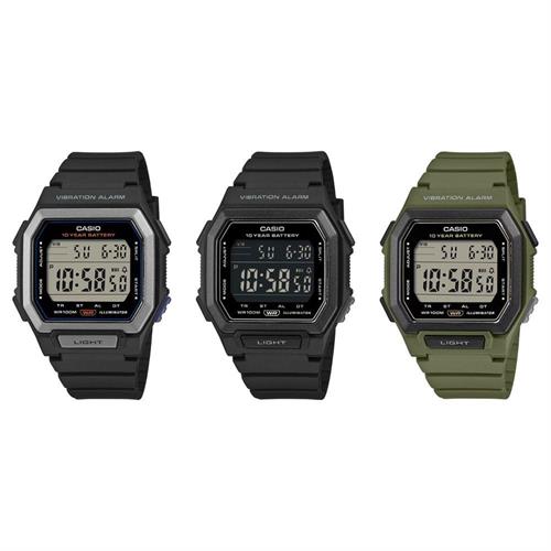 Đồng hồ Casio 42.8 mm Nam W-738H-3AVDF Màu Xanh