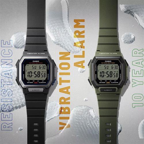 Đồng hồ Casio 42.8 mm Nam W-738H-3AVDF Màu Xanh