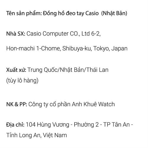 Đồng hồ Casio 38 mm Nam MTP-B220D-1AVDF Màu Bạc